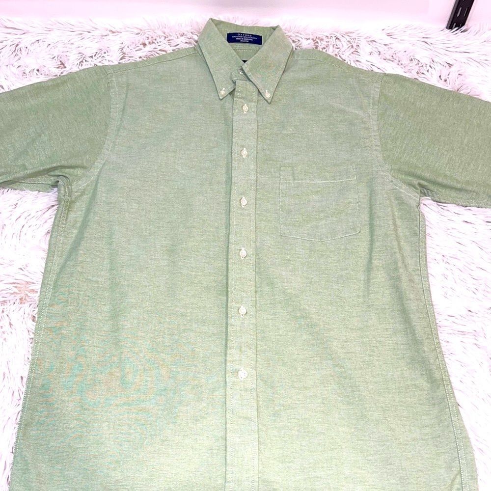 Dover Arrow Green Oxford Short Sleeve Shirt